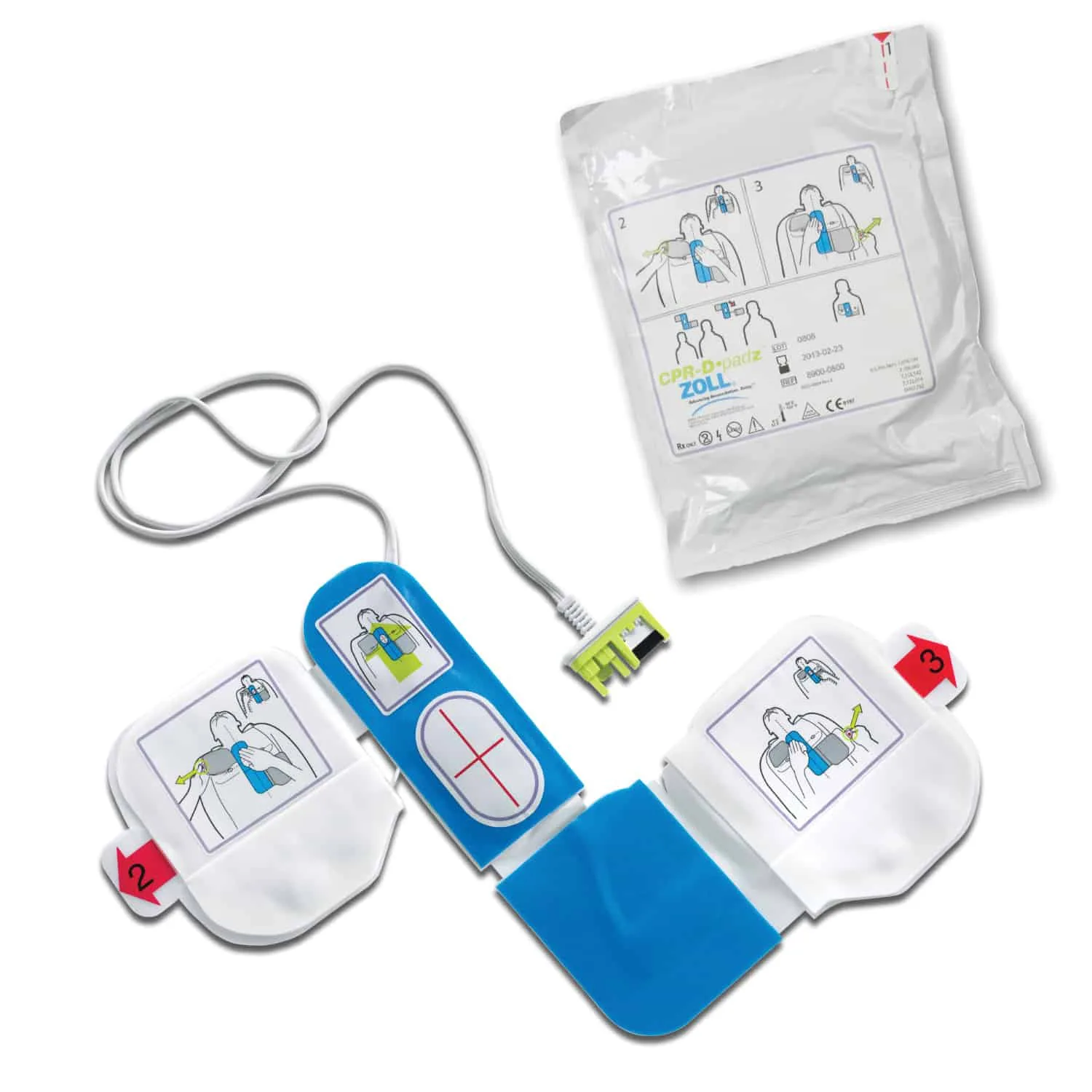ZOLL CPR-D-padz adult electrodes for the AED Plus in their sealed pack